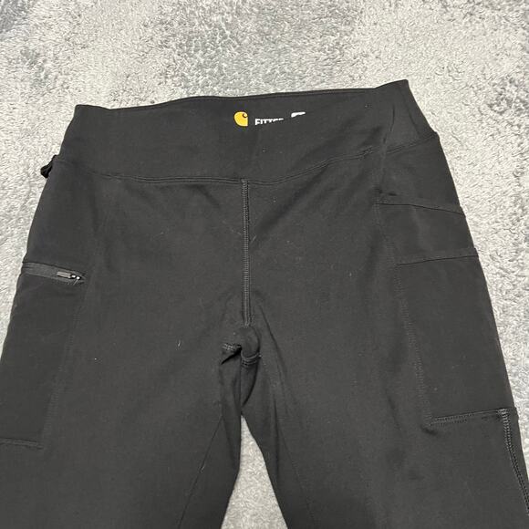 Carhartt Pants Womens Medium Force Fitted Utility Leggings Black 103609 - Picture 2 of 12